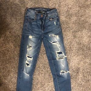 American eagle ripped jeans size 0
